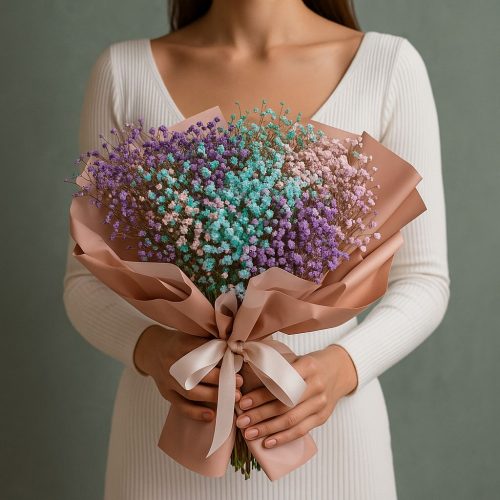 Букет из Гипсофилы «Морозное сияние»