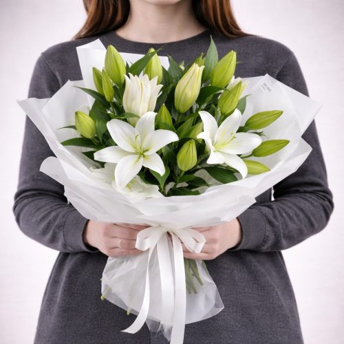 Букет белых лилий «Чистая гармония»